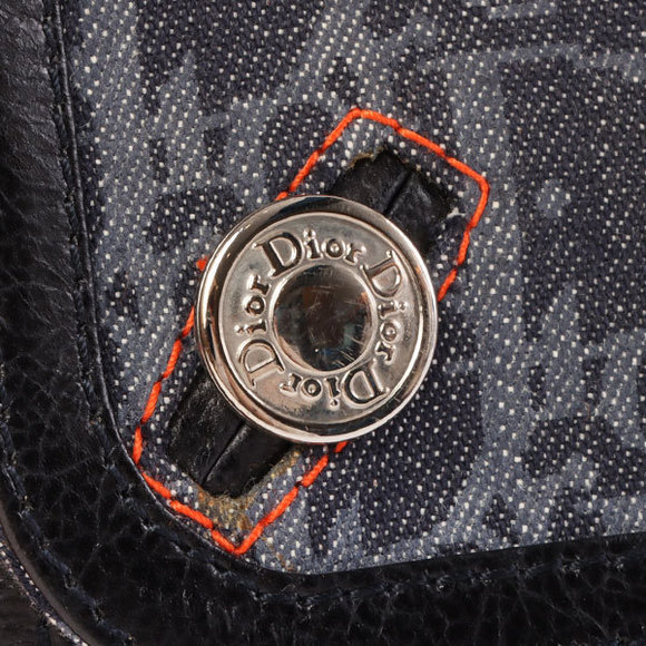 DIOR Flightline Denim Trotter Pattern Shoulder Bag Indigo/Orange - Picture 6 of 12